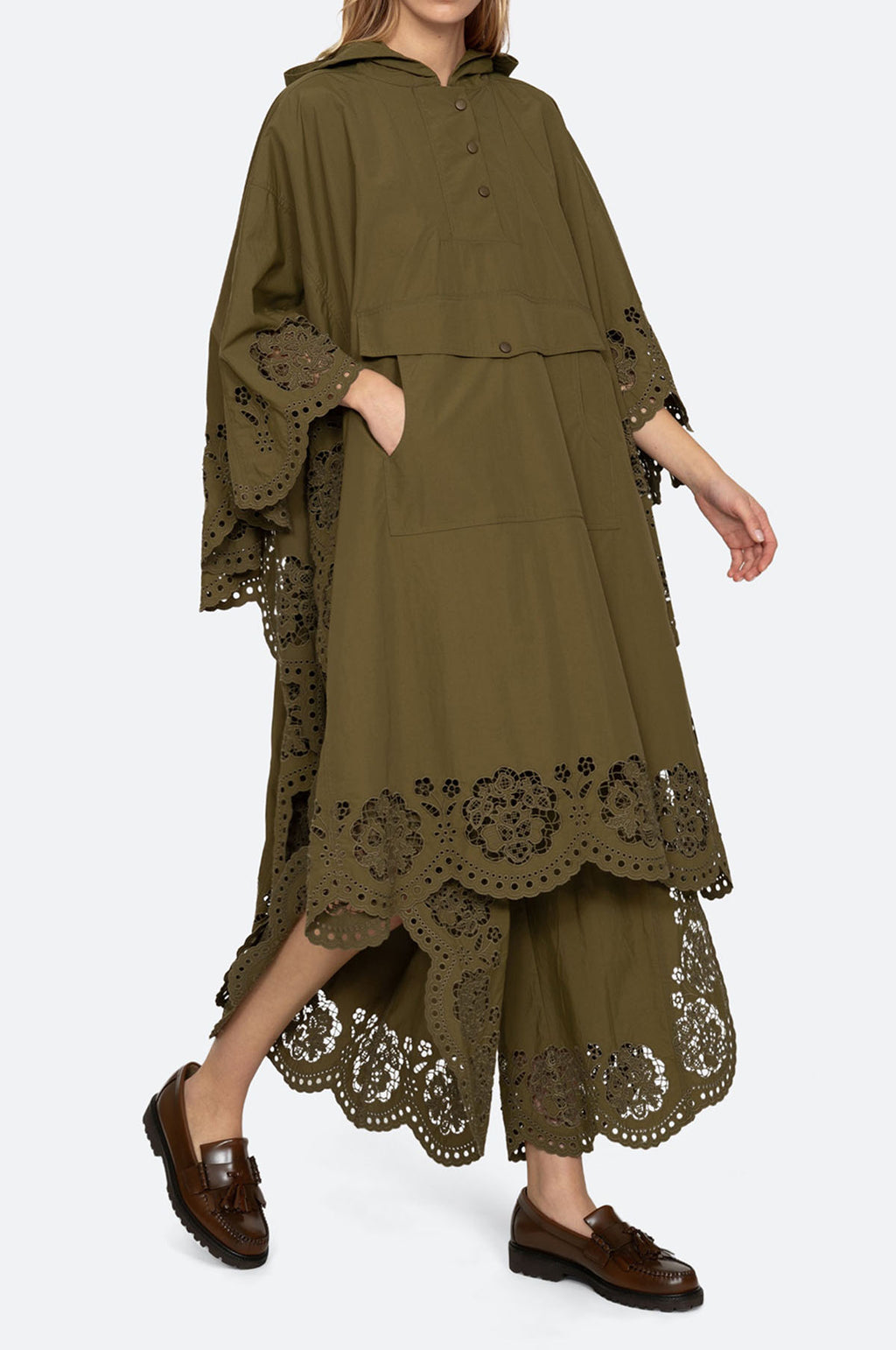 Vittoria Eyelet Anorak Olive