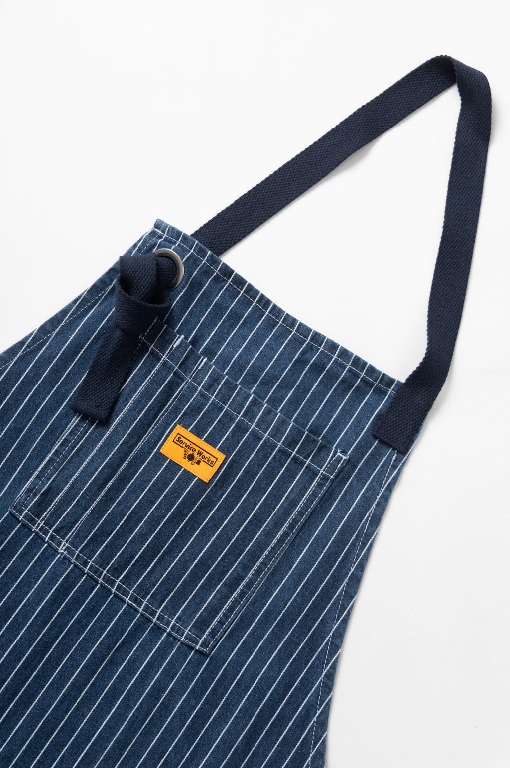 Pinstripe Denim Apron Indigo