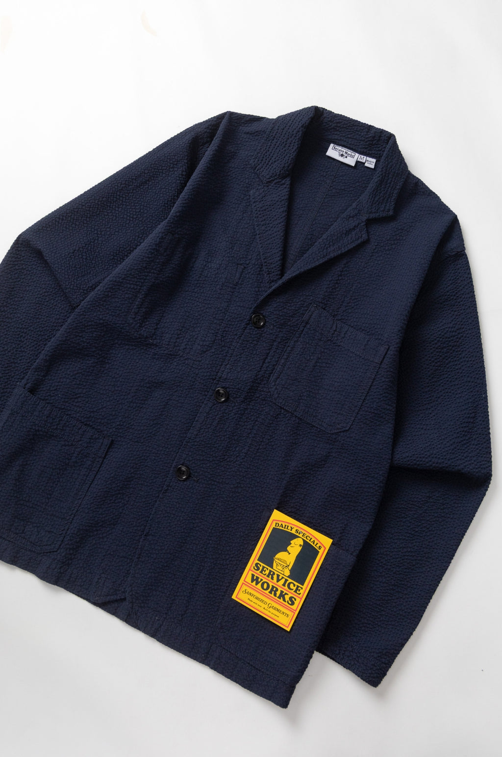 Seersucker Server Suit Jacket Dark Navy