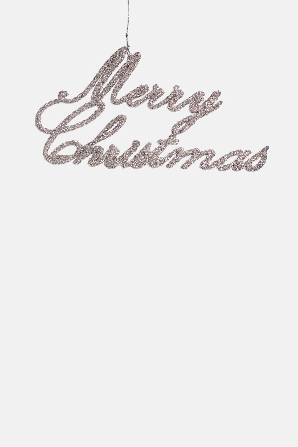 Shishi Merry Christmas Ornament Silver Glitter.