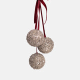 Shishi Silver Glitter Ball Bundle Burgundy Velvet.