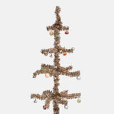 Shishi Tinsel Tree Gold with Coloured Balls 24cm.