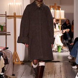 Beate Coat Brown/Black Twill