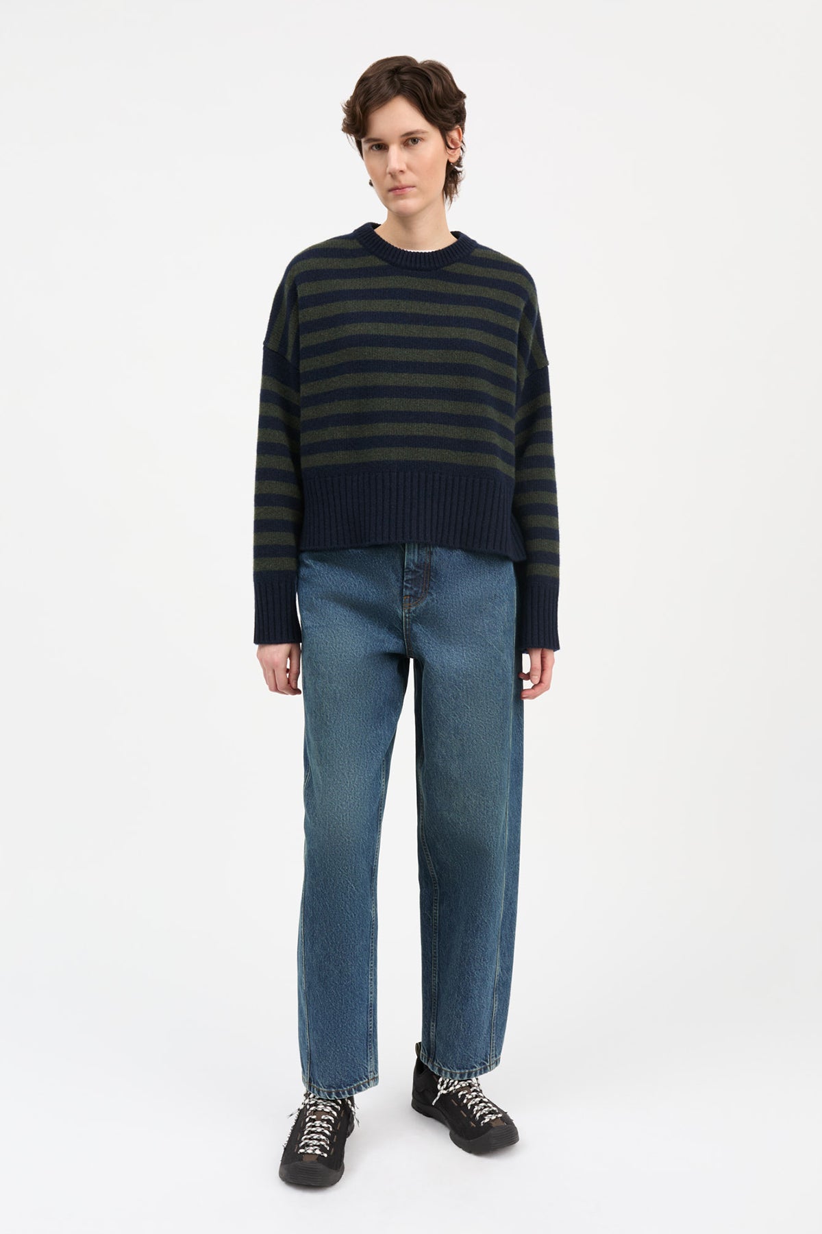Campa Jumper Navy/Dark Green Stripe