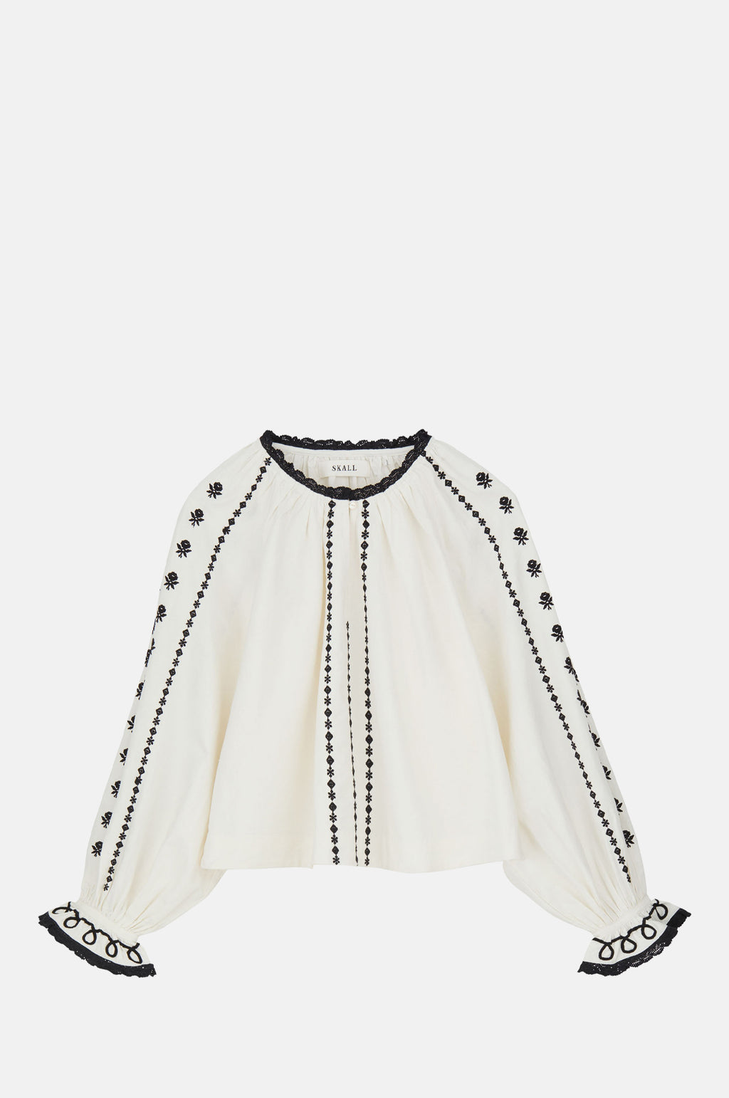 Skall Studio Ella Blouse Silenced White Black.