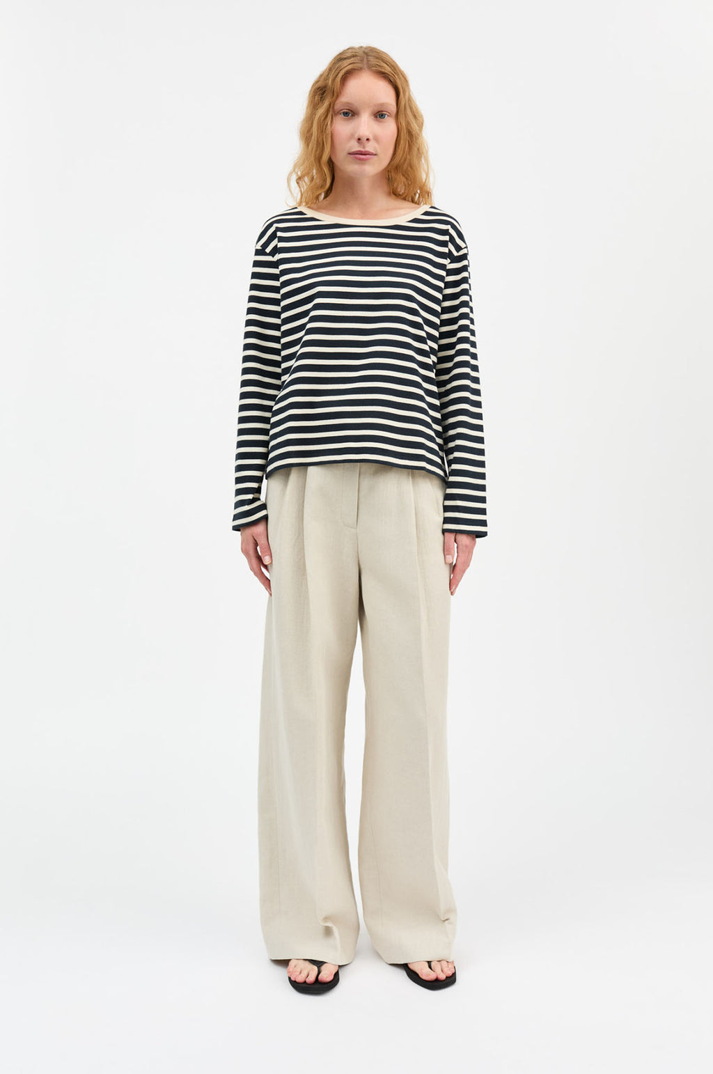 Marron Oversized Blouse Navy/Off White Stripe