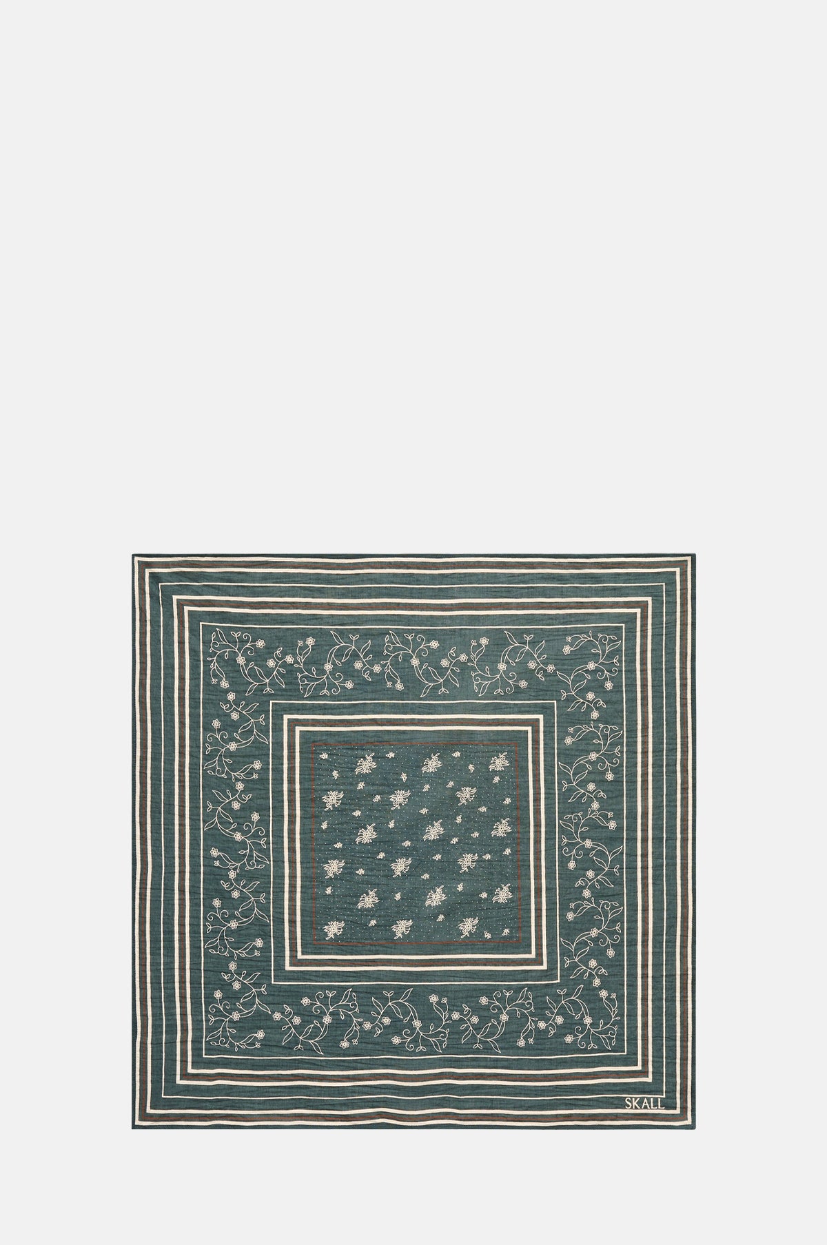 Skall Studio Skall Classic Scarf 55x55 Dark Green Brown.