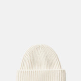 Soft Goat Ribbed Beanie Feather White.