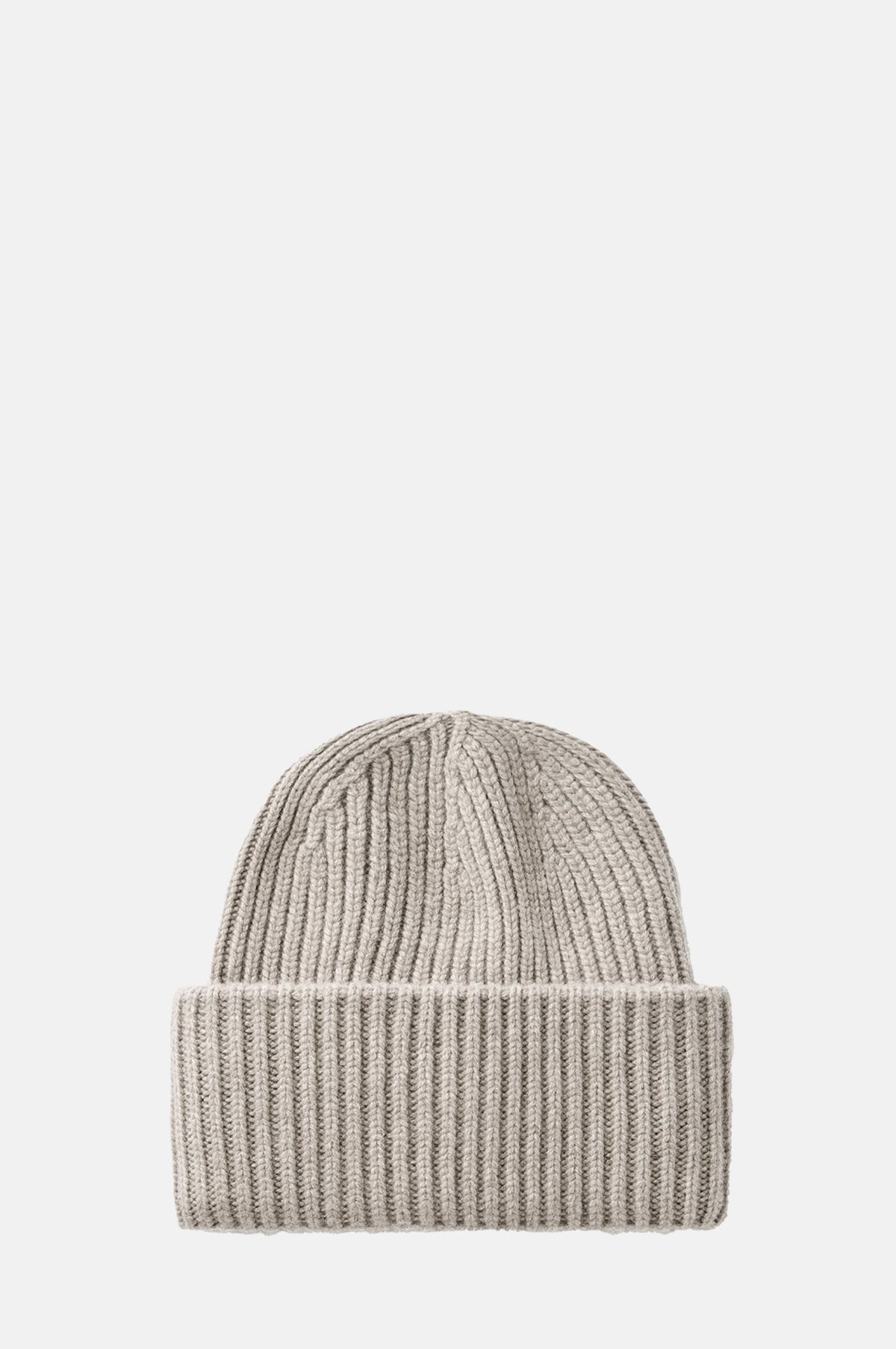 Soft Goat Ribbed Beanie Greige.