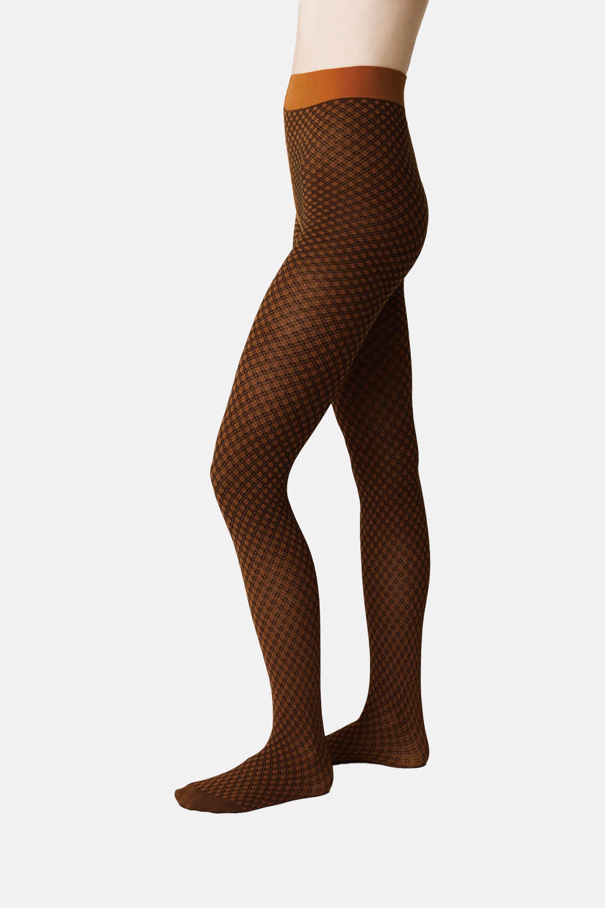 Swedish Stockings Clara Retro Patterned Tights Bourbon.