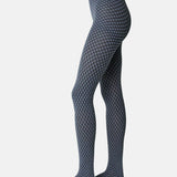 Swedish Stockings Clara Retro Patterned Tights Dusty Blue.