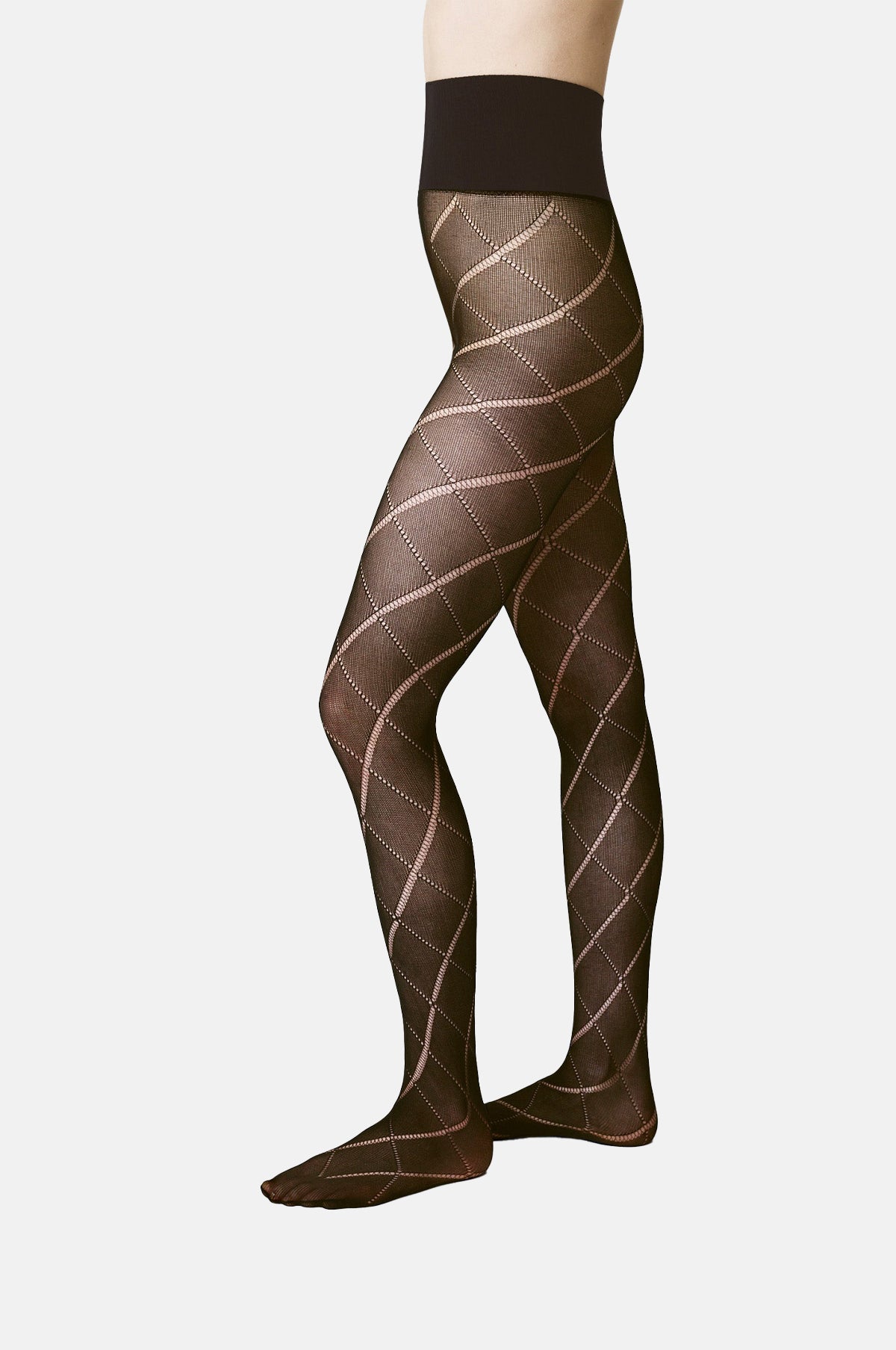 Swedish Stockings Kitty Romb Pointelle Tights Espresso.