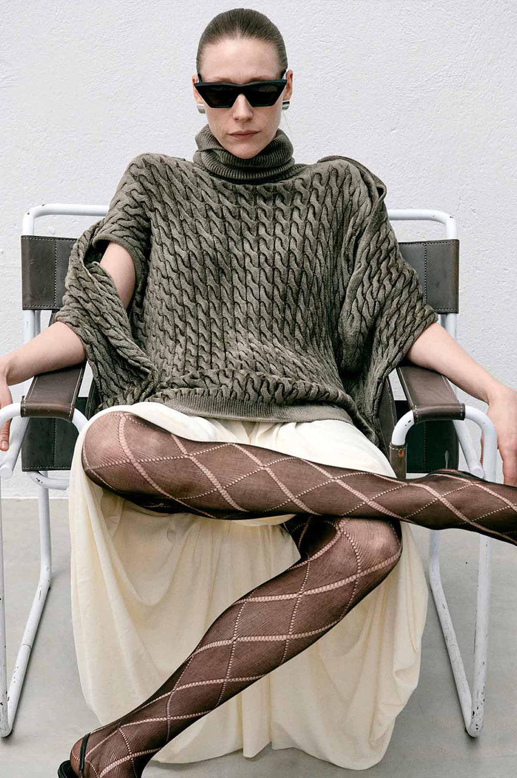 Kitty Romb Pointelle Tights Espresso
