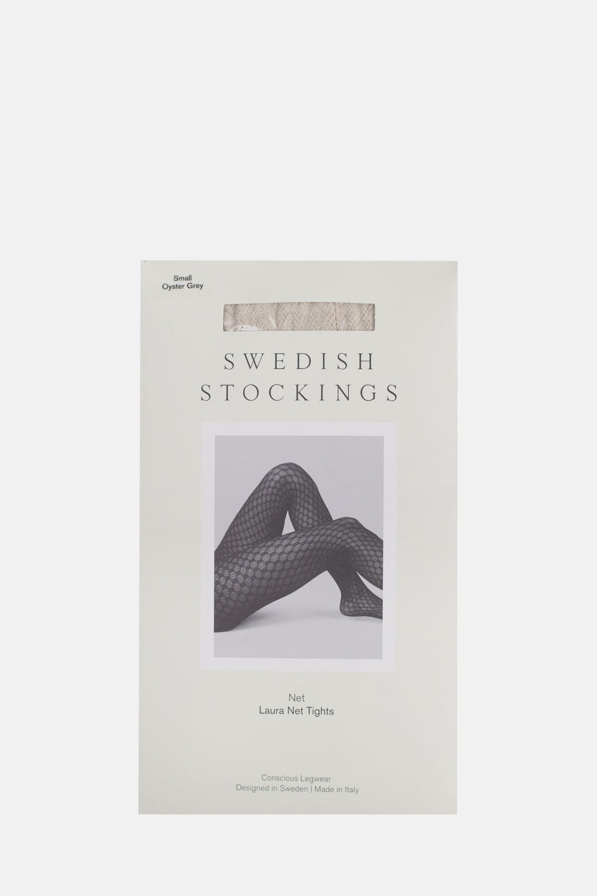 Swedish Stockings Laura Net Tights Oyster Grey.