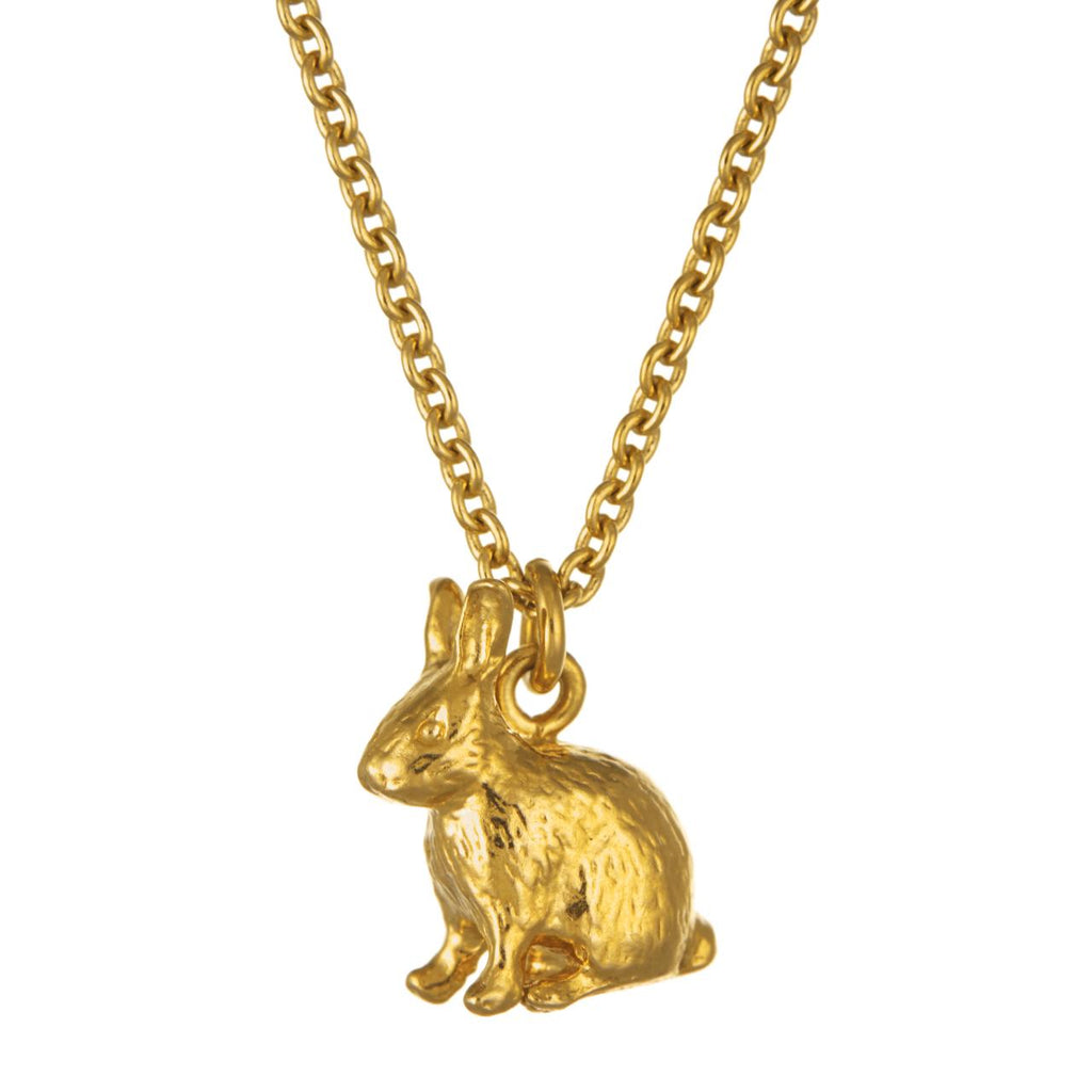A.M. Sitting Bunny Necklace Gold