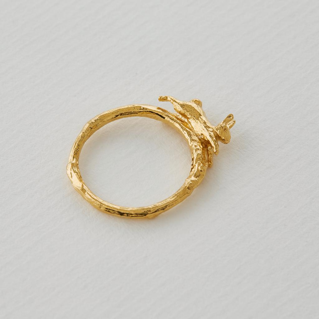 A.M. Leaping Rabbit Ring Gold