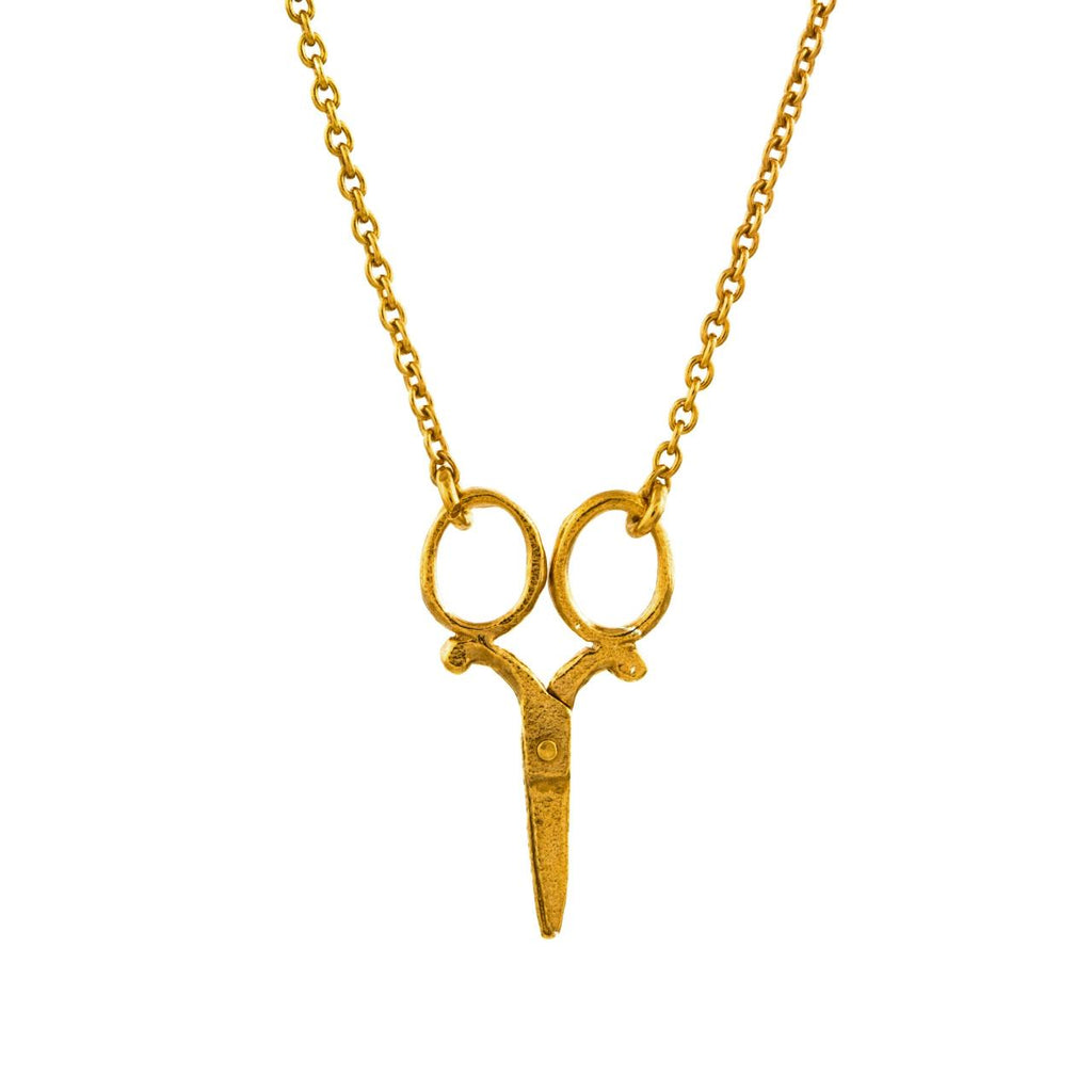 A.M. Little Inline Sewing Scissors Necklace Gold