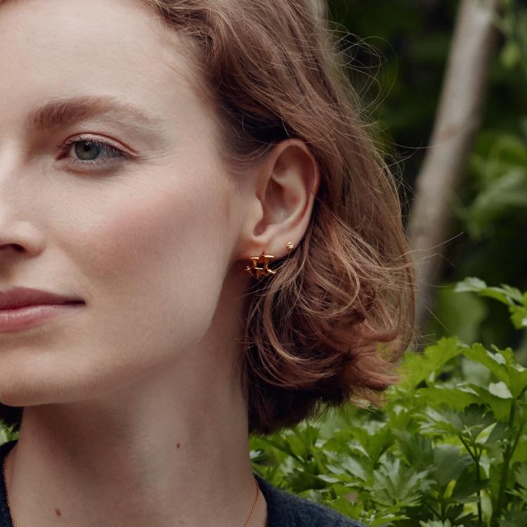 A.M. Clustered Mushroom Earrings Silver