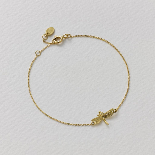 A.M. Teeny Tiny Dragonfly Bracelet 18ct Solid Gold
