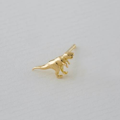 A.M. Teeny Tiny T-Rex Single Stud Earring 18ct Solid Gold