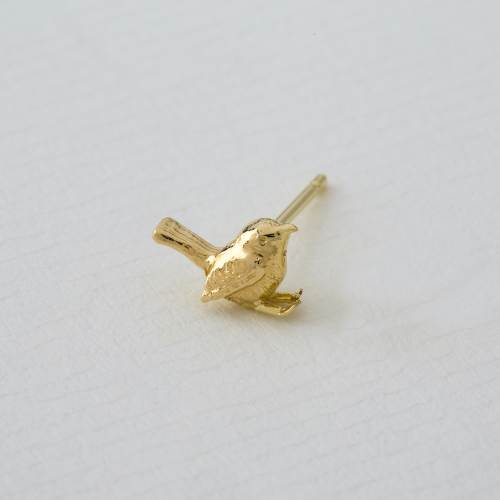 A.M. Teeny Tiny Wren Single Stud Earring 18ct Solid Gold