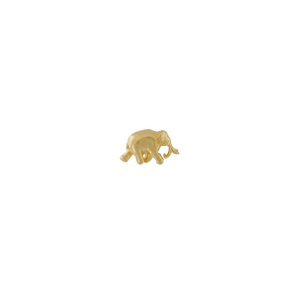 A.M. Teeny Tiny Elephant Single Stud Earring 18ct Solid Gold