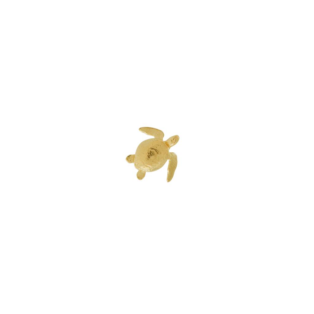 A.M. Teeny Tiny Sea Turtle Single Stud Earring 18ct Solid Gold