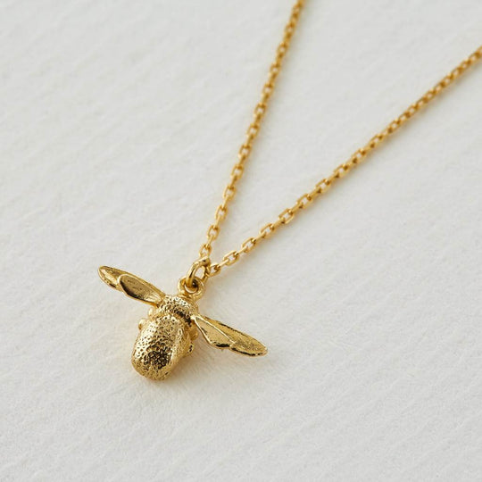 A.M. Teeny Tiny Bumblebee Necklace 18ct Solid Gold