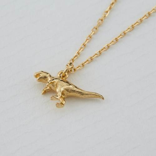 A.M. Teeny Tiny T-Rex Necklace 18ct Solid Gold