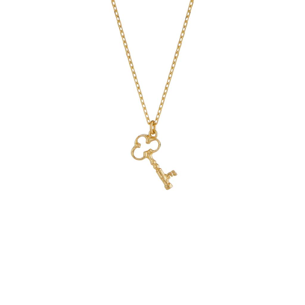 A.M. Teeny Tiny Garden Key Necklace 18ct Solid Gold