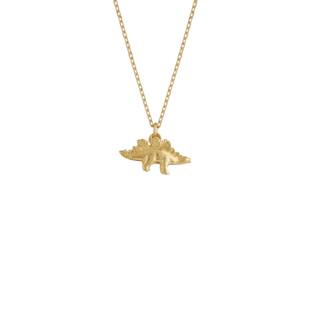 A.M. Teeny Tiny Stegosaurus Necklace 18ct Solid Gold