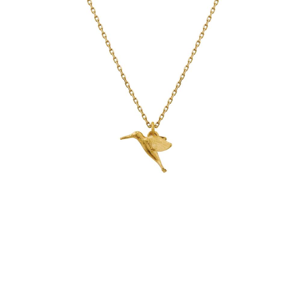 A.M. Teeny Tiny Hummingbird Necklace 18ct Solid Gold