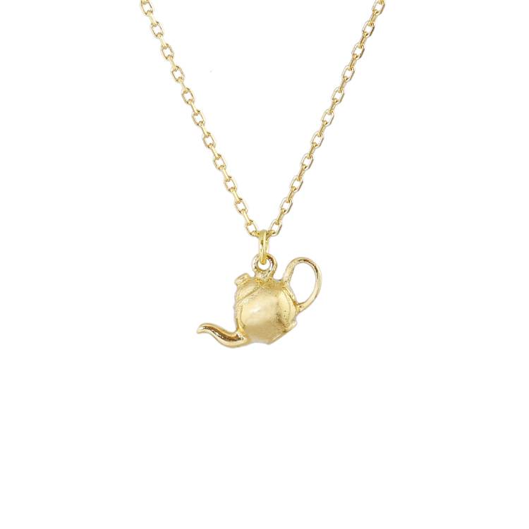 A.M. Teeny Tiny Teapot Necklace 18ct Solid Gold