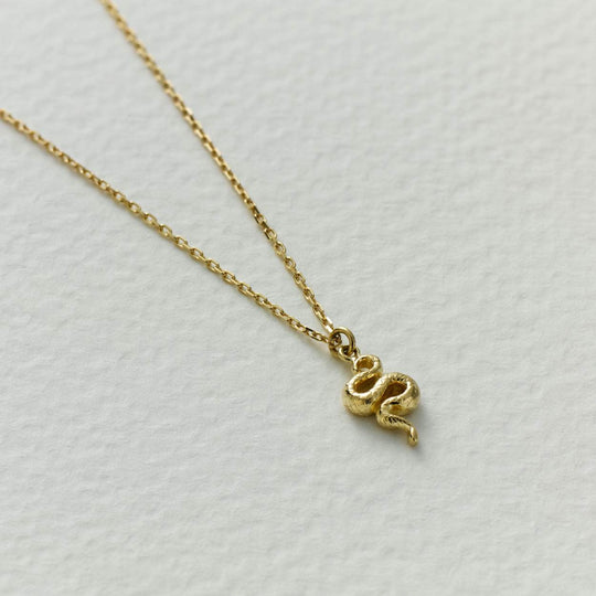 A.M. Teeny Tiny Snake Necklace 18ct Solid Gold