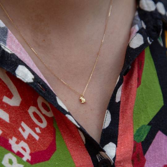 A.M. Teeny Tiny Rabbit Necklace 18ct Solid Gold