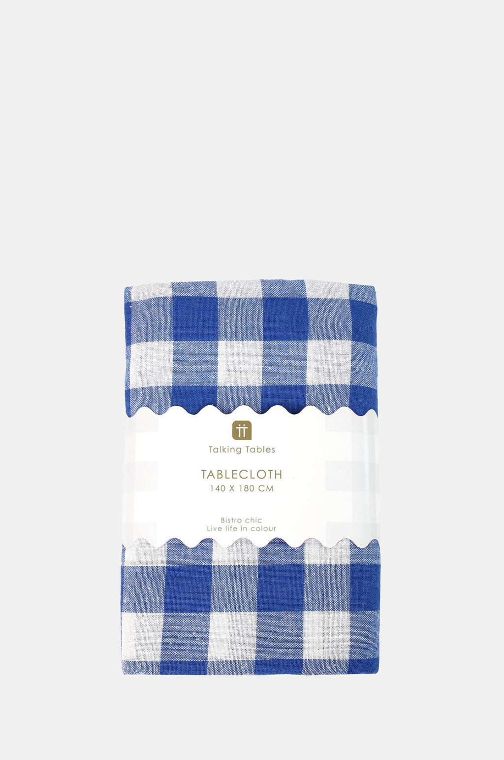 Talking Tables Blue & White Fabric Gingham Tablecloth.