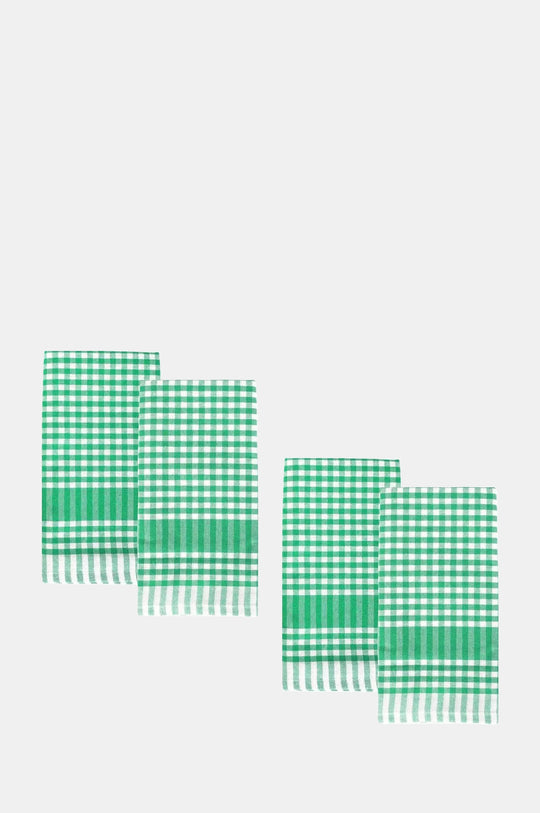 Green Gingham Fabric Napkins 4 Pack