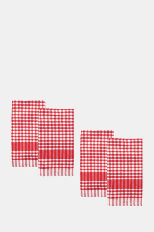Red Gingham Fabric Napkins 4 Pack