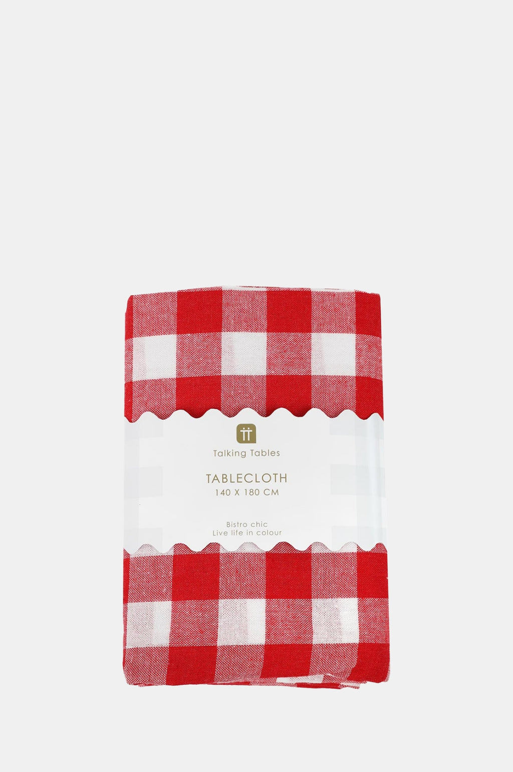 Talking Tables Red & White Fabric Gingham Tablecloth.