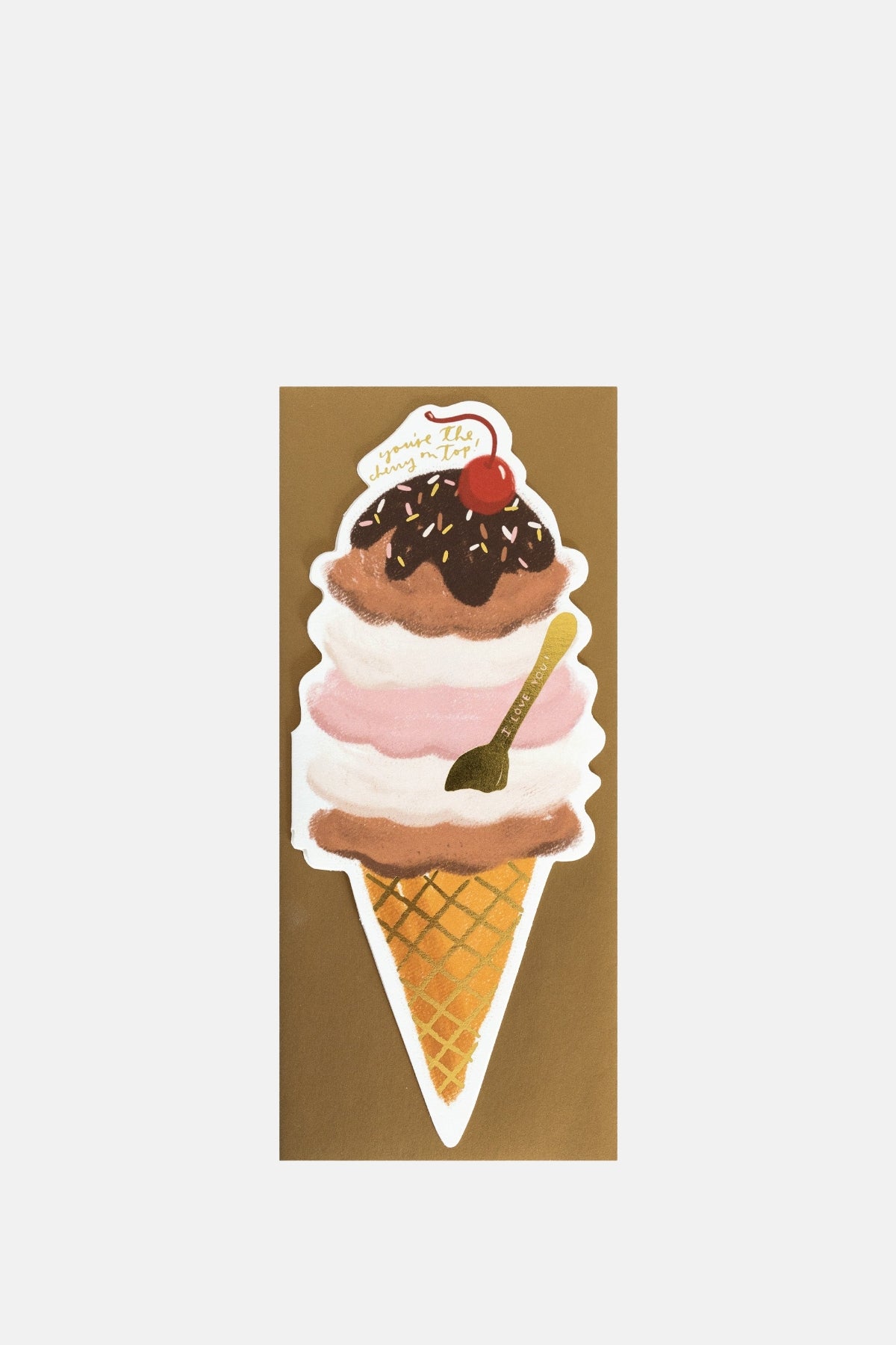 The First Snow Ice Cream Cone 'Cherry On Top' Greeting Card.