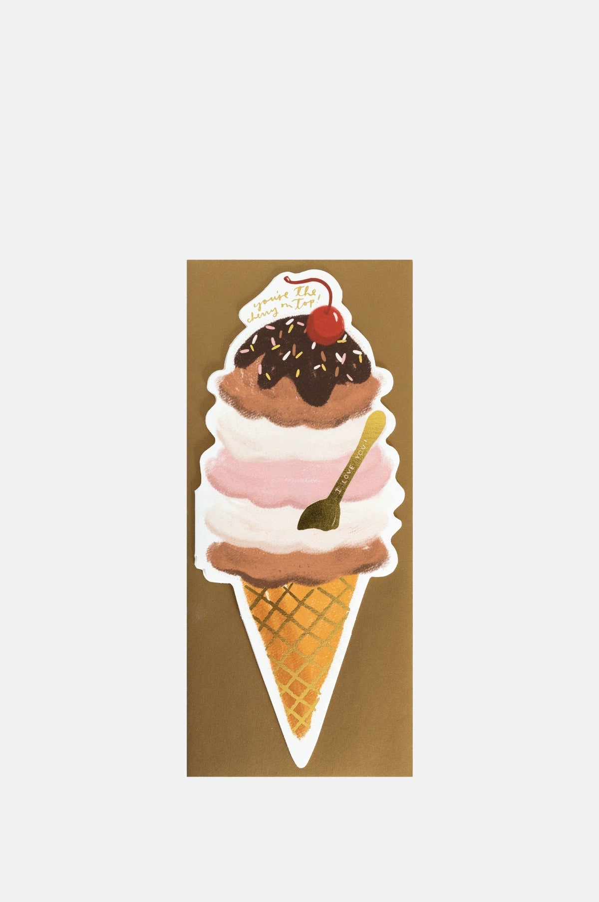 The First Snow Ice Cream Cone 'Cherry On Top' Greeting Card.