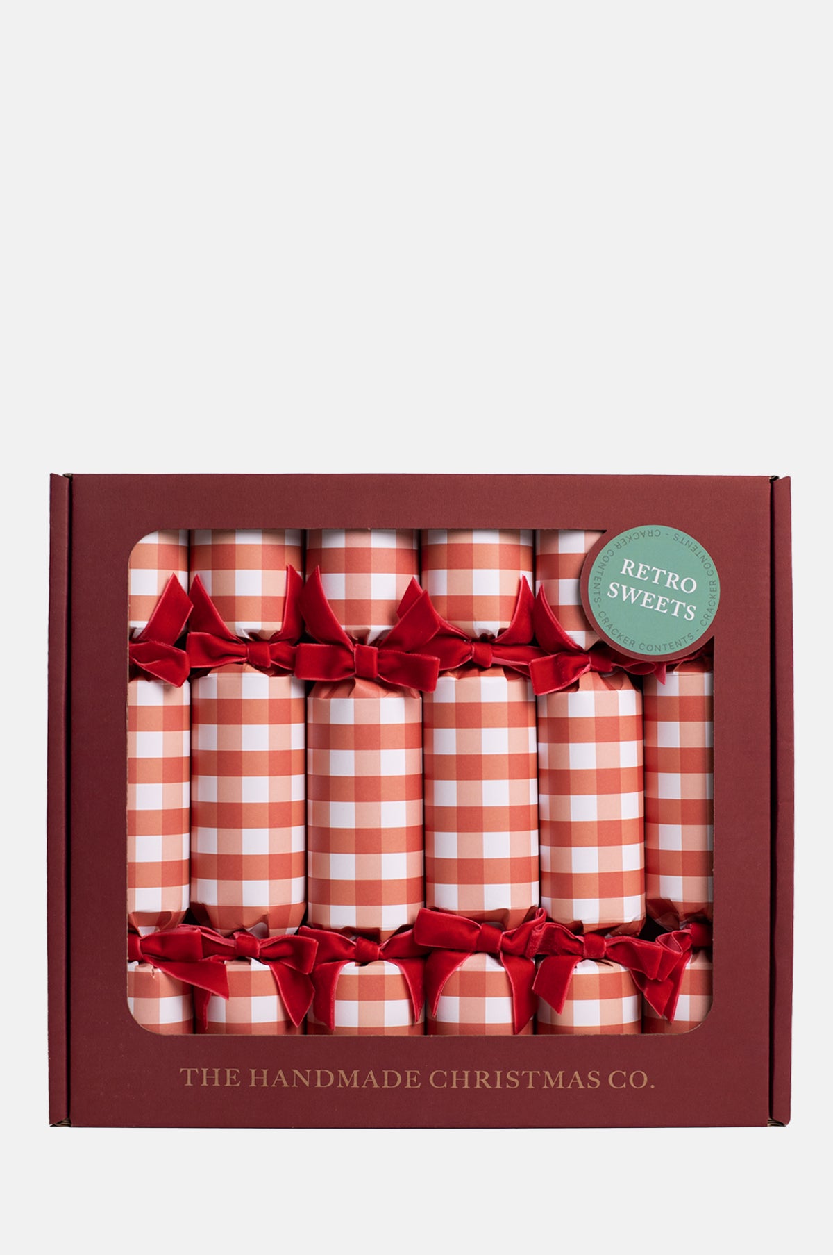 The Handmade Christmas Co Red Gingham Christmas Crackers.