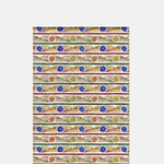 The Kensington Paperie Delft Stripe Wrapping Paper Set of 3 Sheets.