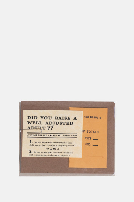 Parent Questionnaire Card
