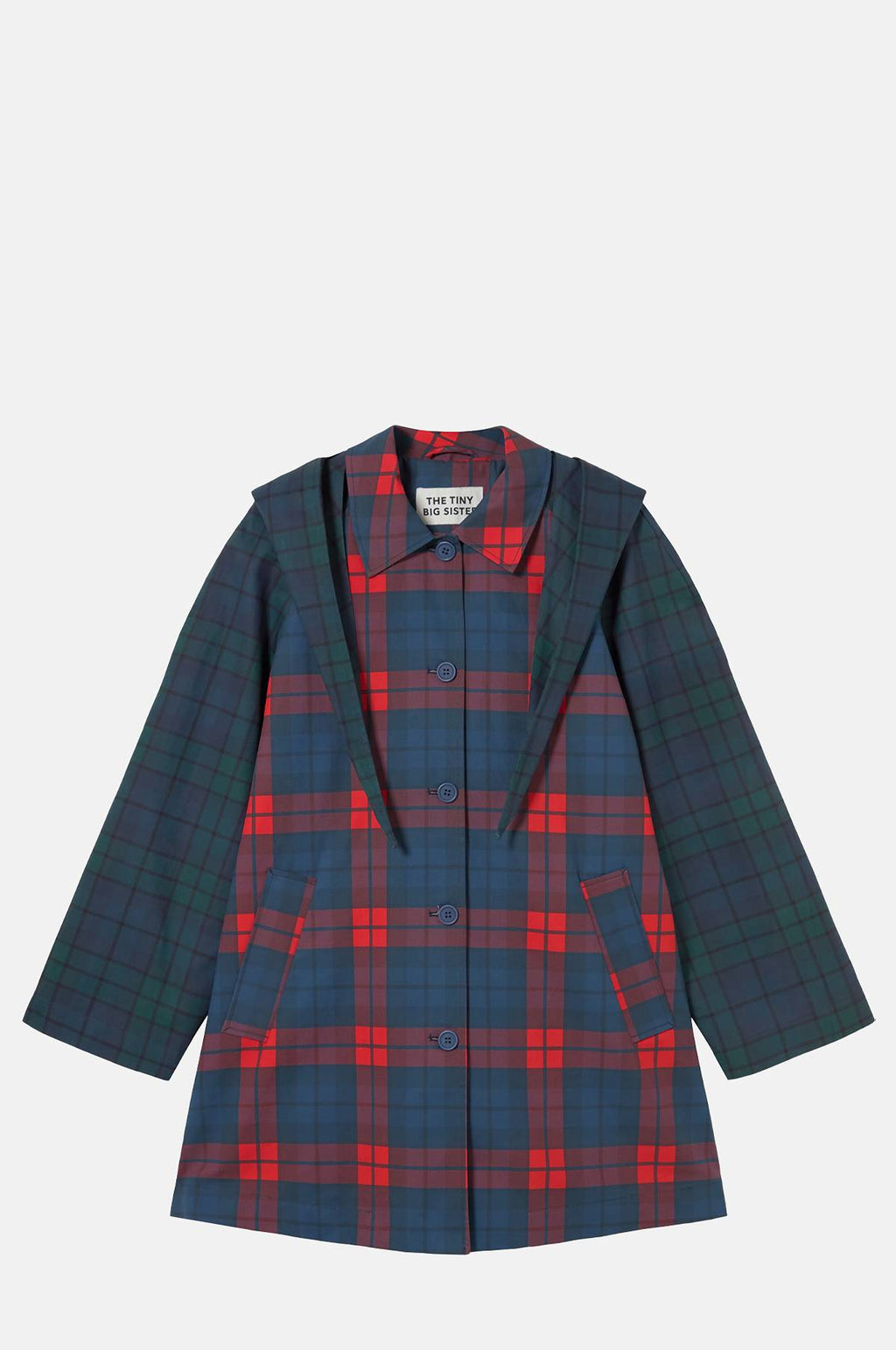 The Tiny Big Sister Check Hood Trench Coat.