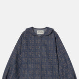The Tiny Big Sister Dots Flowers Denim Blouse.
