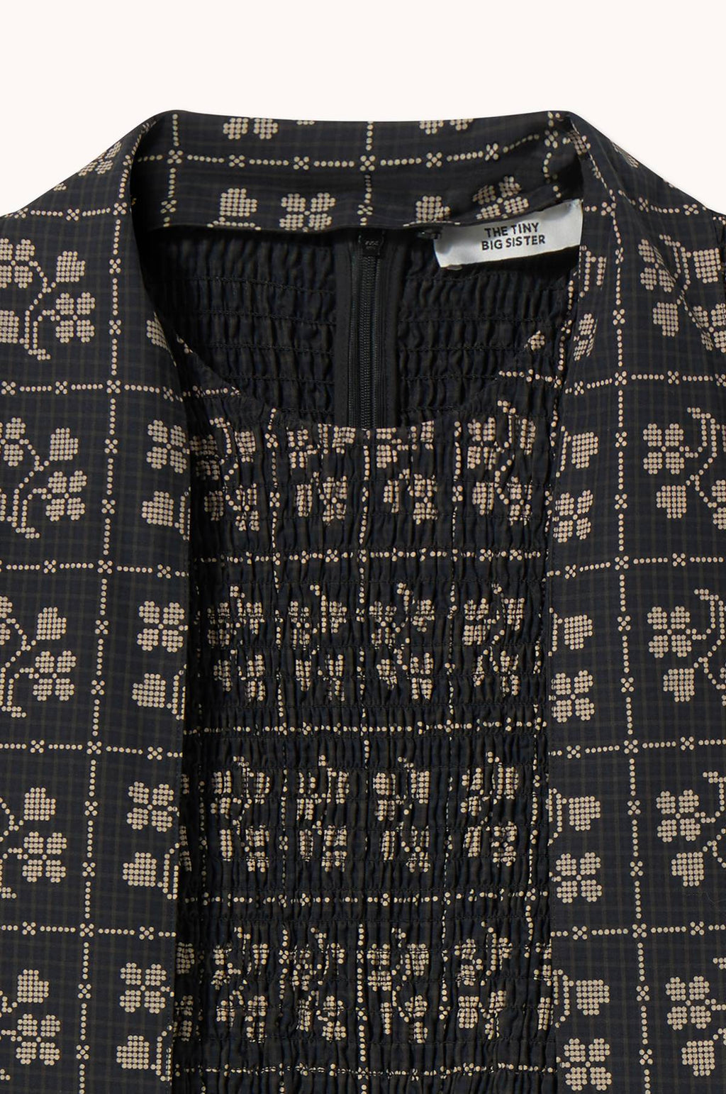 Dots Flowers Smock Dress Navy