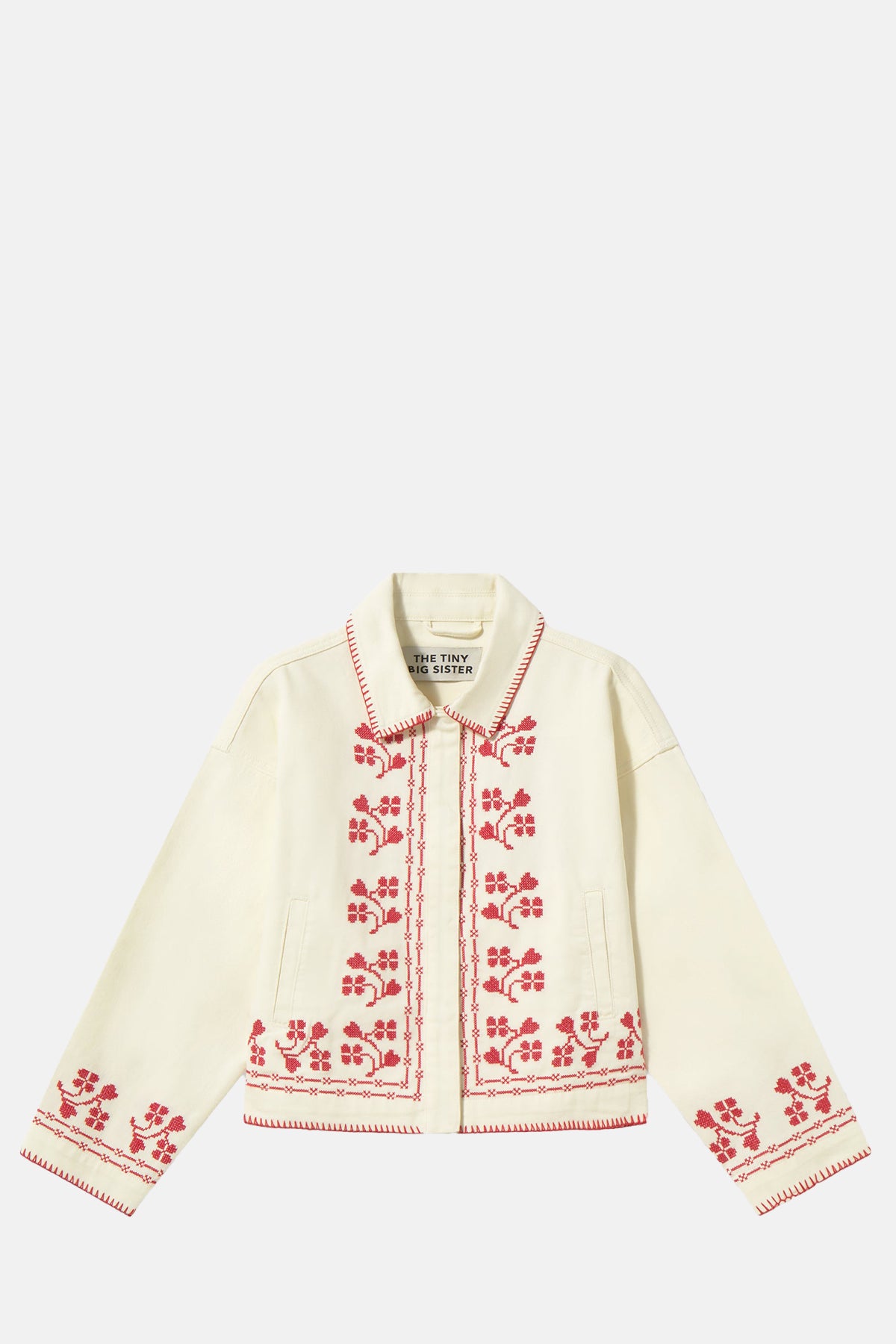 The Tiny Big Sister Embroidery Denim Jacket.