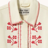 Embroidery Denim Jacket Light Cream