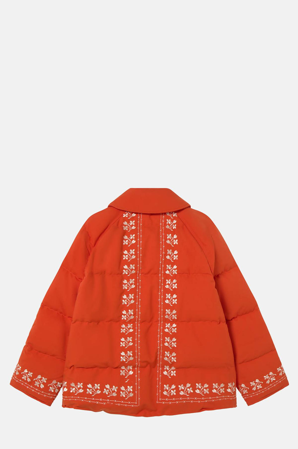 Flowers Down Jacket Dark Red